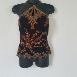 Aftershock Beaded Silk Top